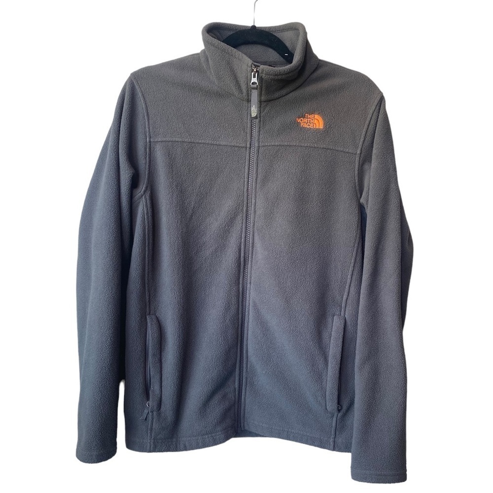 The‎ North Face Youth Boys Full Zip Gray Fleece Sweatshirt Jacket Size XL